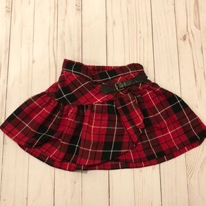 3T red and black plaid skirt